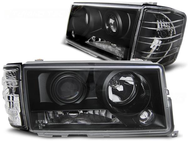 Scheinwerfer Klarglas Projektor für Mercedes 190 W201 Bj. 82-93 Schwarz